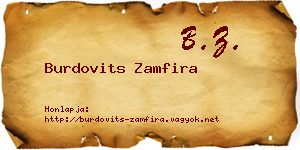 Burdovits Zamfira névjegykártya